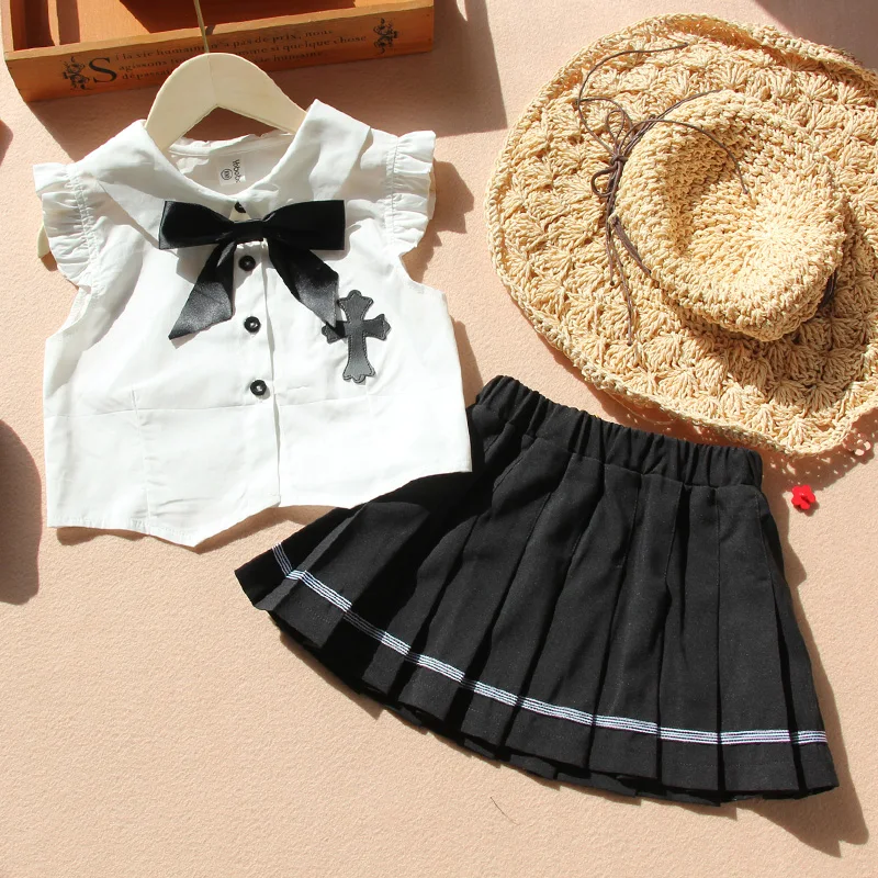 Повседневная плиссированная юбка для девочек хлопковые полосатые юбки с