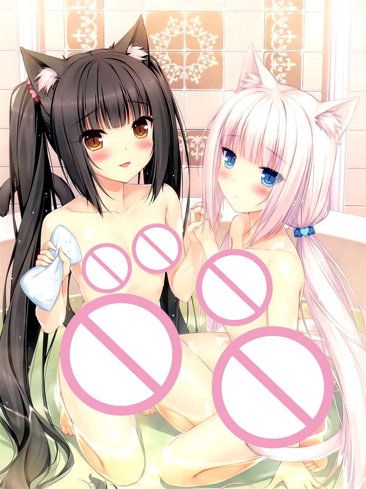

Постельное белье из молочного волокна аниме NEKOPARA с принтом шоколадной ванили кокоса азуки и фланелевое одеяло летнее одеяло 150x200 см