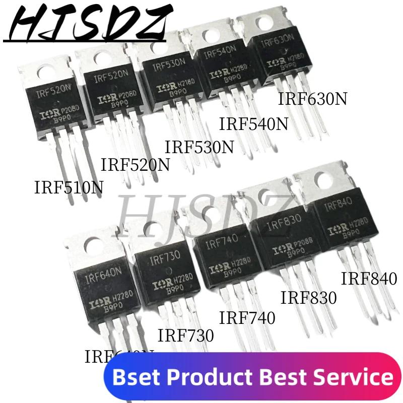 10 Uds IRF840 IRF840PBF IRF510N IRF520N IRF530N IRF540N IRF630N IRF640N IRF730 IRF740 IRF830 IRF840 MOS TO220 original nuevo