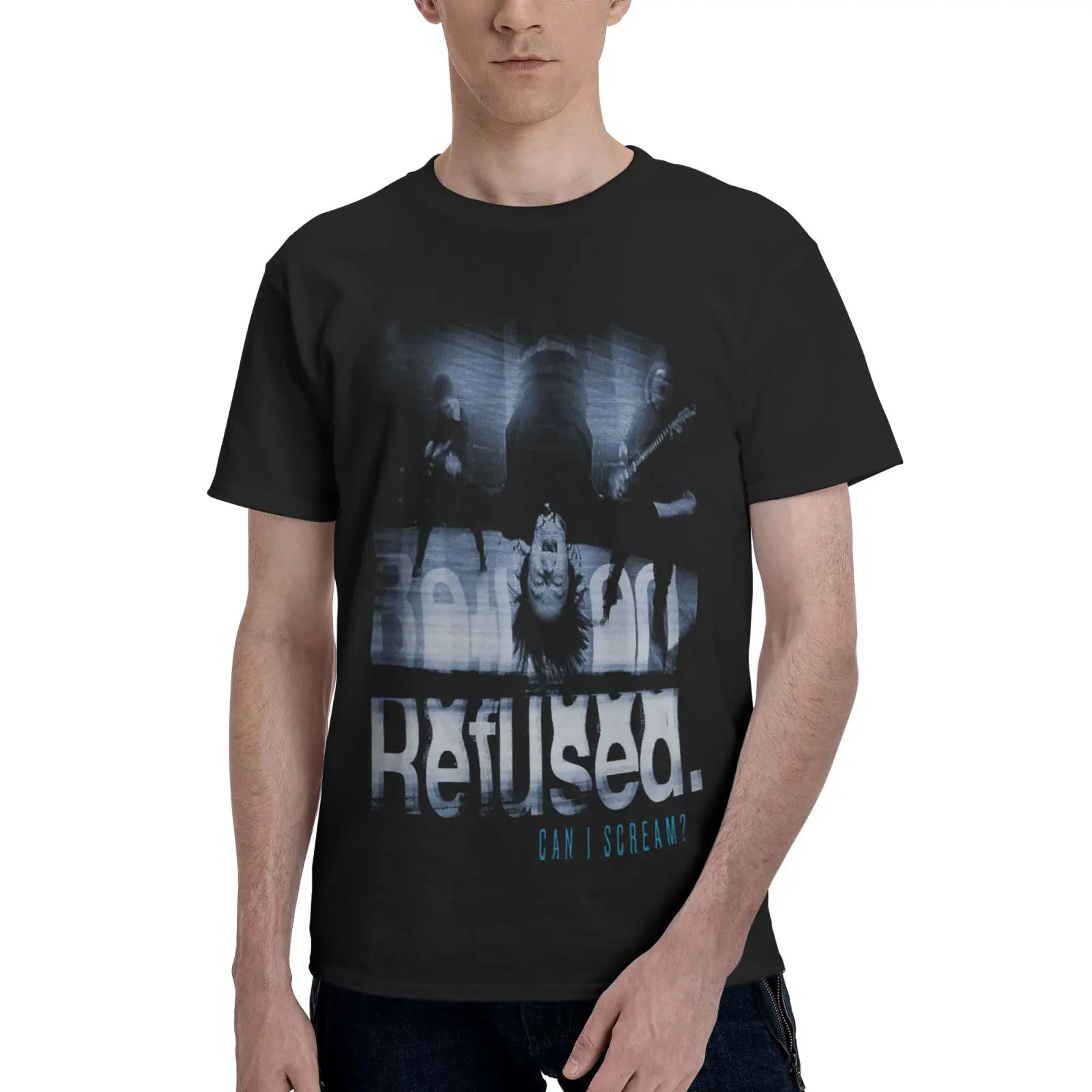 

Refused Can I Scream Charcoal Grey Oversized T-Shirt Top Vintage Oversized T-Shirt Men's T-Shirts Grunge Grunge Men's T-Shirts
