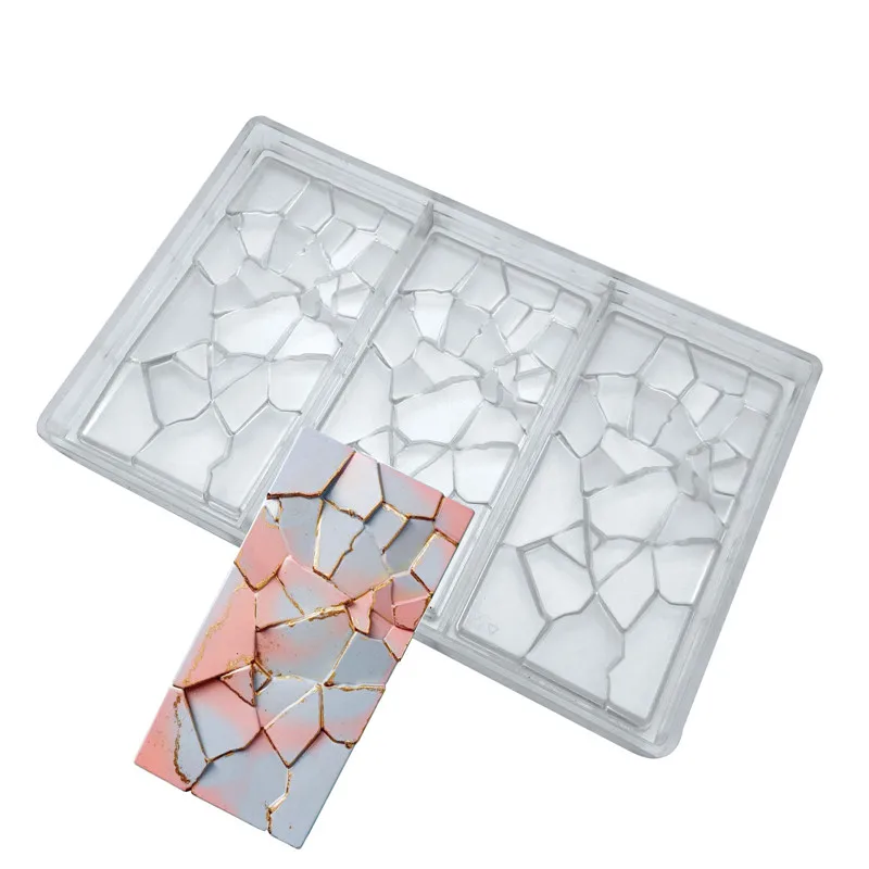 

Goldbaking Crack Shape Chocolate Bar Mold Polycarbonate Energy Bar Moulds Chocolate Maker