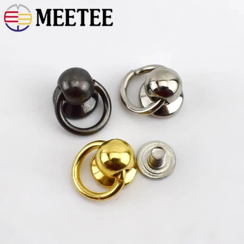 Meetee 30/50/100pcs 10mm Bag Strap Rivet Clip Screws Handle Buckles Metal Hang Buckle DIY Replacement Hardware Accessories BF069 | Дом и сад
