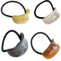 vintage amber color acetate hair tie hair accessories for women animal rubber band ponytail holder acetate fiber plate hairband