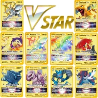 2022 newest pokemon vstar cards charizard metal gold fighting collectible anime games gifts toys for kids