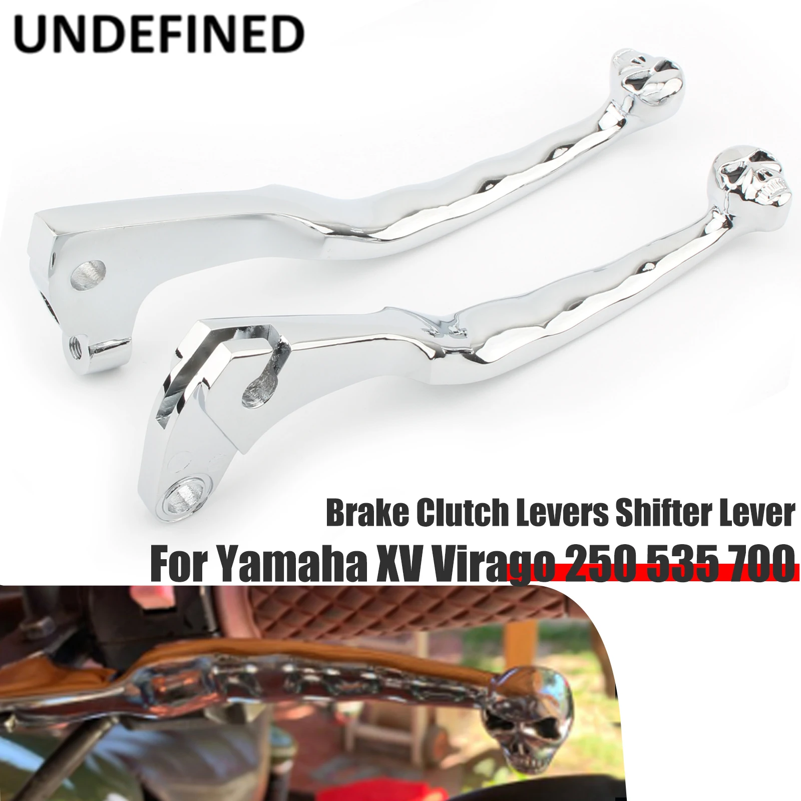 

Skull Brake Clutch Levers Shifter Lever For Yamaha XV Virago 250 535 700 750 1000 1100 1985-1997 1998 1999 Motorcycle Chrome