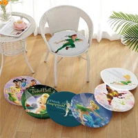 disney art tinkerbell and peter fairy tie rope dining chair cushion circular decoration seat for office desk seat mat