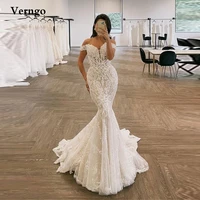 verngo exquisite mermaid lace applique beads wedding dresses mermaid off shoulder sweetheart sweep train bridal gowns custom mad