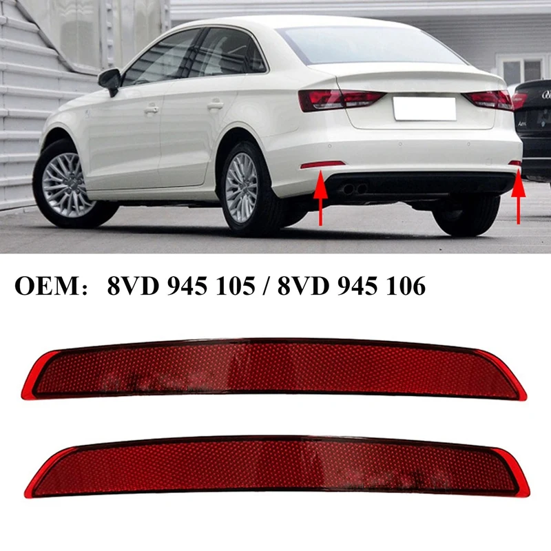 

Отражатель заднего бампера для A3 Sedan 2014-2016 (красный)