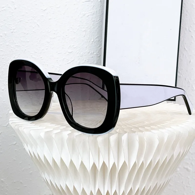 

Fashion Classical Black-White Desi Women Sunglasses UV400 091 54-22-145 Italy Double Color Plank Fullrim HD Gradient Goggles
