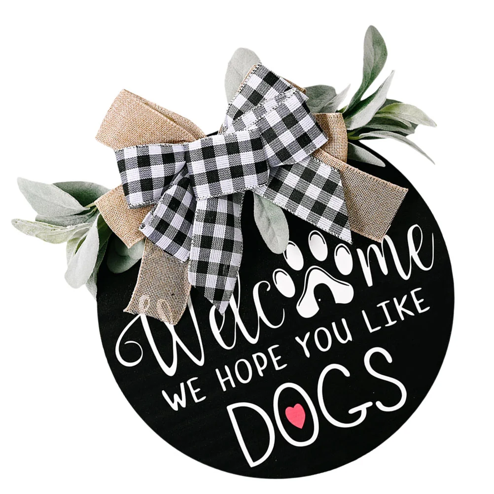 

1Pc Home Welcome Board Simple Door Hanging Wreath Door Sign Pendant