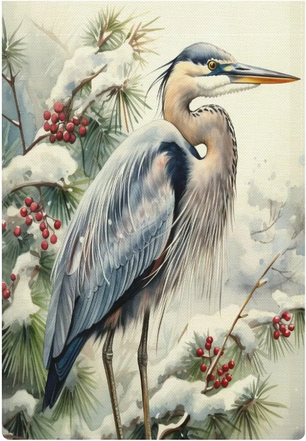 Садовые флаги Рождественская акварель Великая синяя шишка Флаг фермерского дома