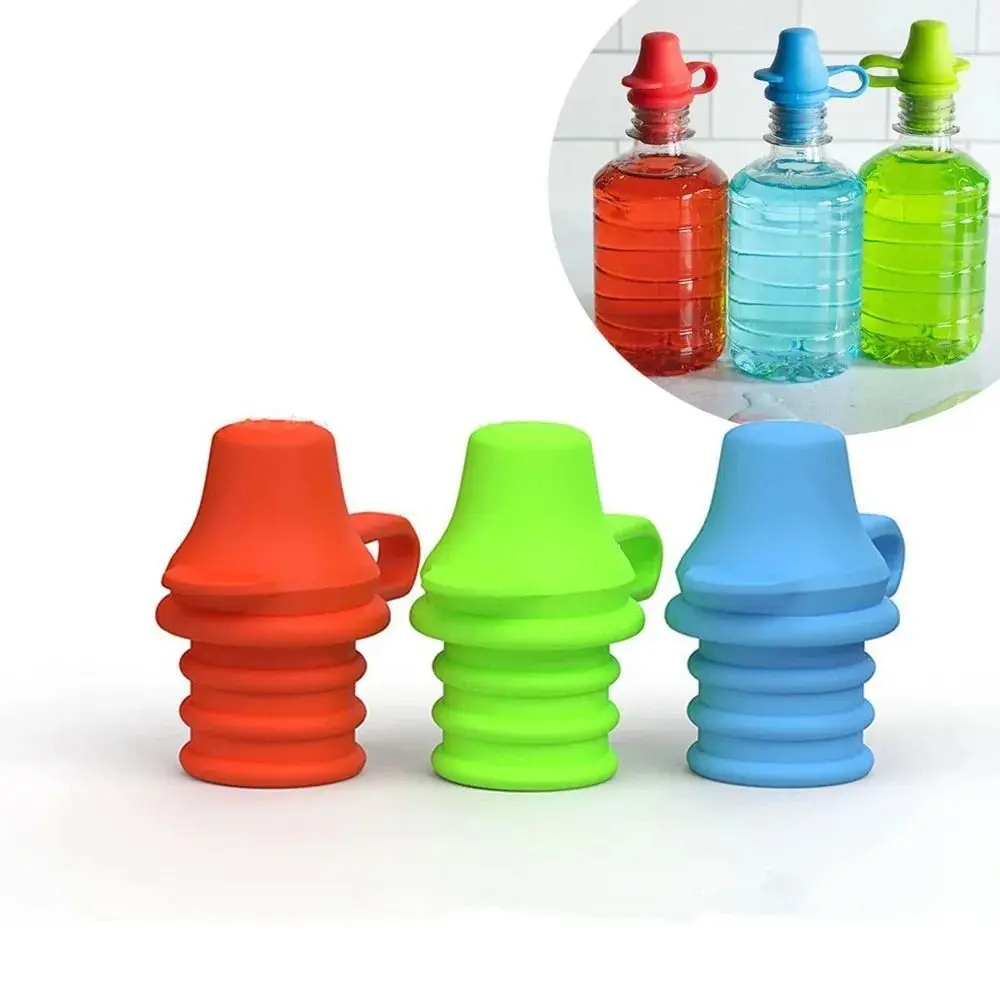 

No Spill Silicone Bottle Top Lid Protector Silicone Stopper Bottle Top Nozzle Leak for Kids Water Bottle Accessories