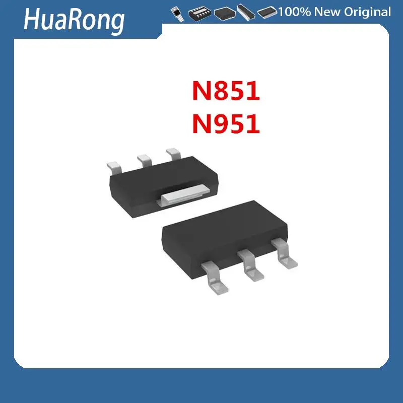 50 шт./партия N851 N951 NPN PNP 5A 60V SOT-223