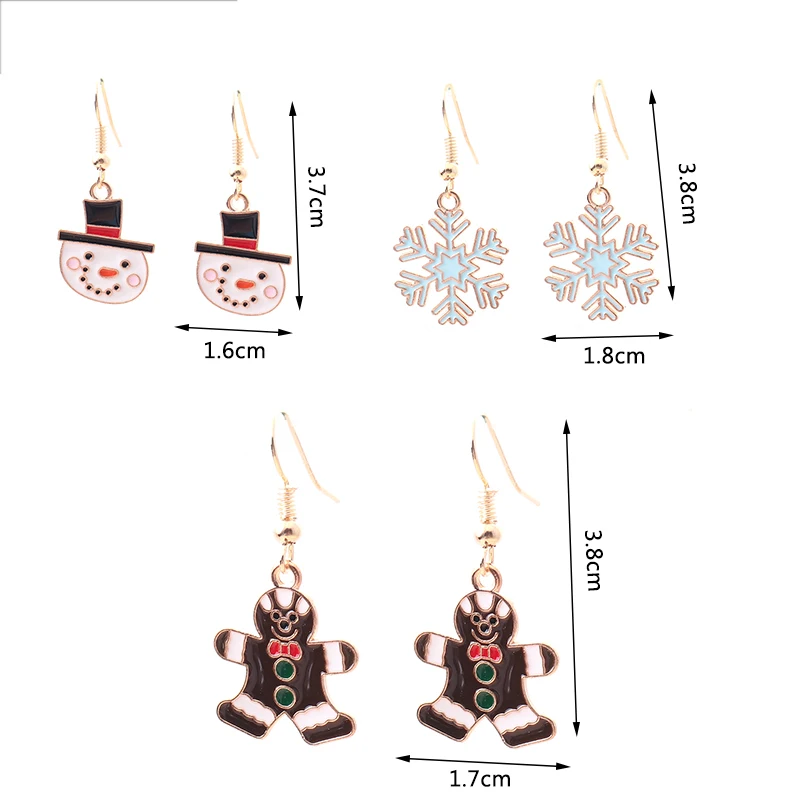 Aihua новые модные рождественские серьги Рождественская елка олень колокольчик