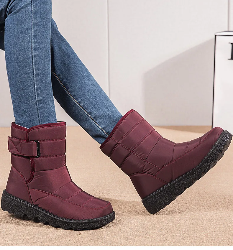 

Women Boots 2022 New Winter Boots With Platform Shoes Snow Botas De Mujer Waterproof Low Heels Ankle Boots Female Women Shoes