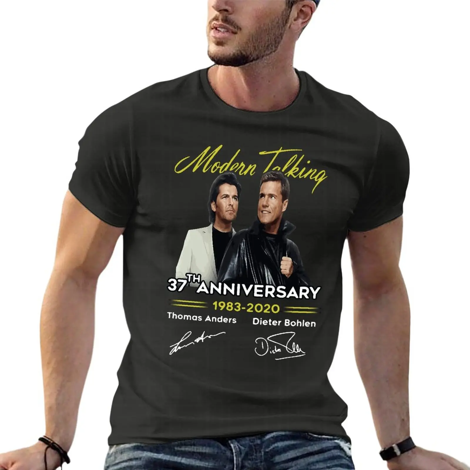 

Leet Group Modern Talking 37Th Anniversary 1983-2020 Oversized T-Shirts Brand Men'S Clothing 100% Cotton Streetwear Tops Tee