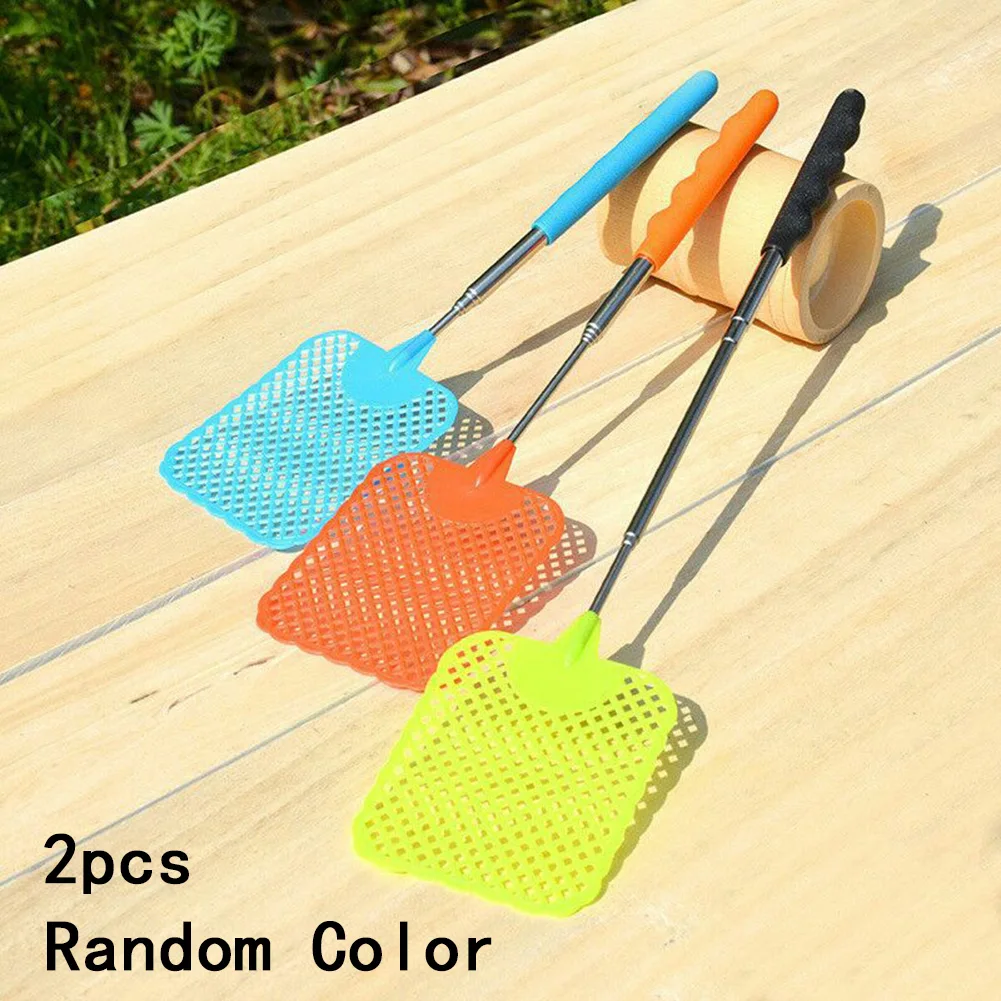 

2PCS Fly Swatter Extendable Flyswatte Telescopic Home Office Pest Flyswatter Swatter Fly Killer Hand Manual Flapper Pest Control