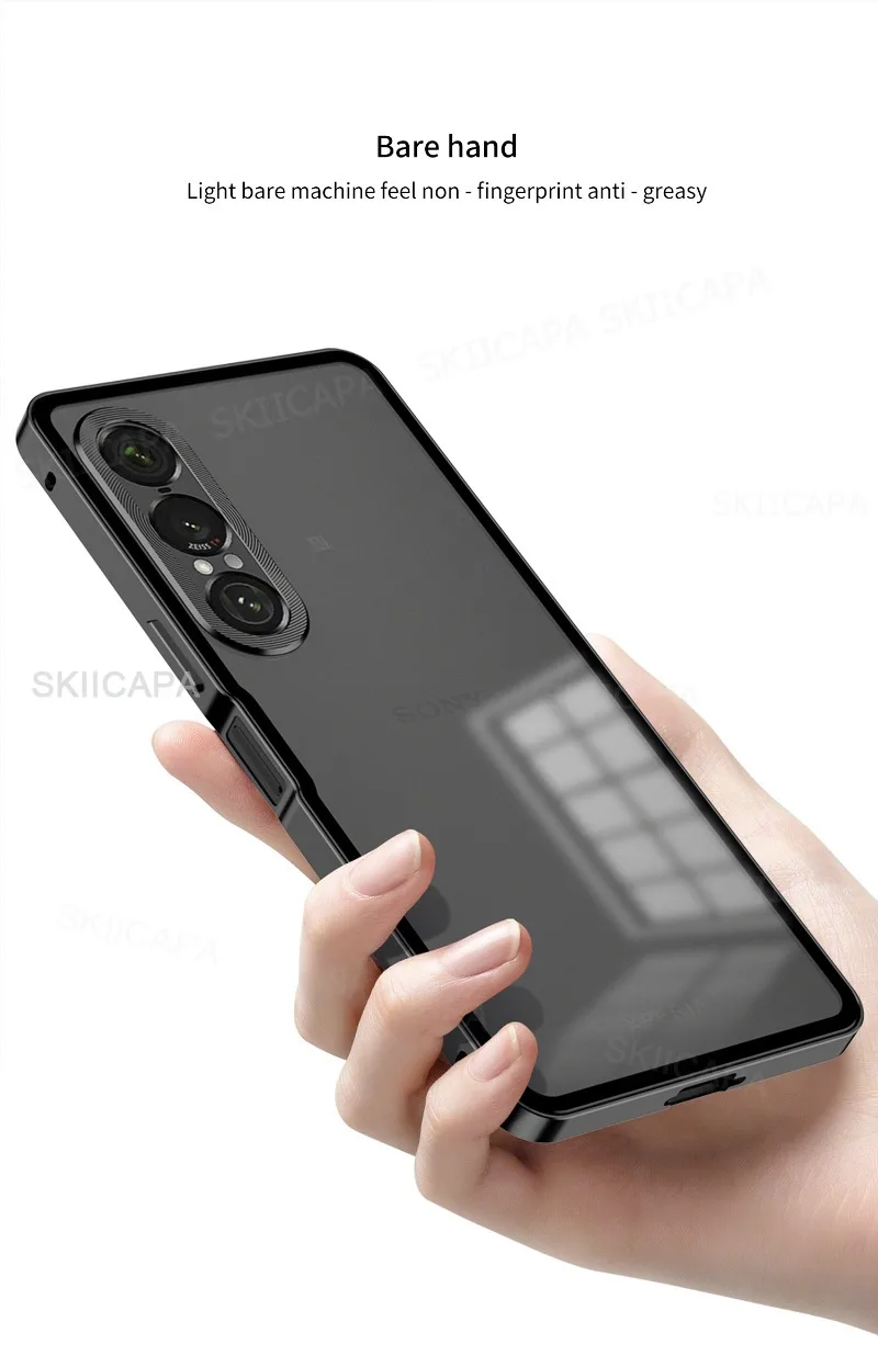 Фото Противоударный металлический чехол для телефона Sony Xperia 1 V II с металлическим каркасом из алюминиевого сплава, жесткий матовый бампер, чехол для Xperia 1 VI 1 V №5