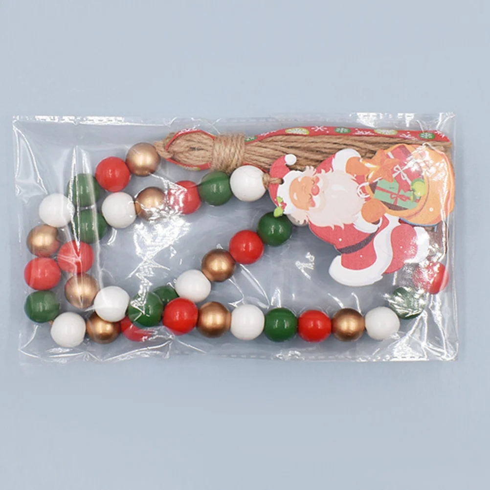 

Pendant Christmas Wooden Bead Hanging Decors Drawer Beaded Garlands Rustic Wall