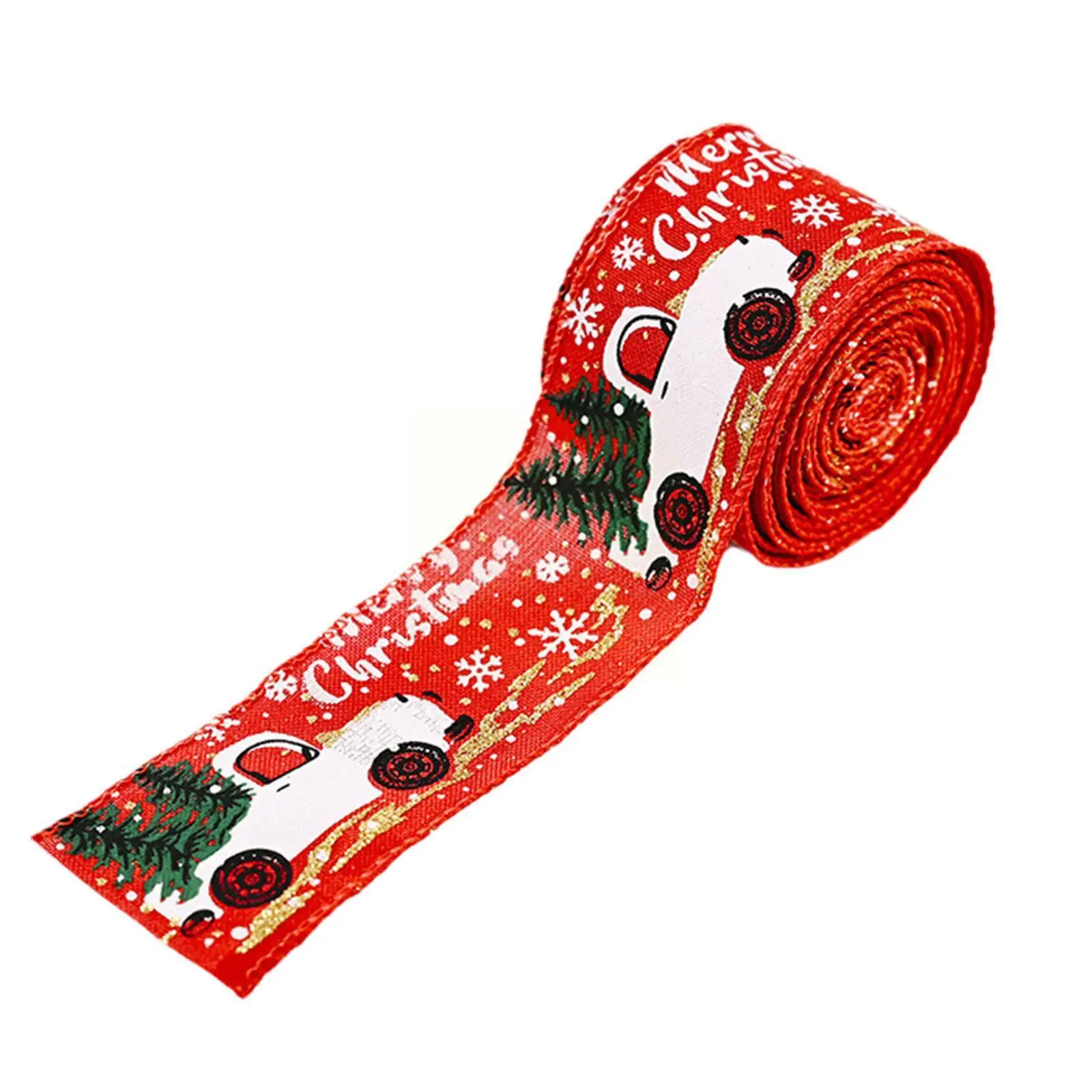 

5m Christmas Decoration Print Ribbon For Diy Xmas Tree Ribbon Wreath Bows Gift Wrapping Home Wedding Decoration Hair Bows T6h4