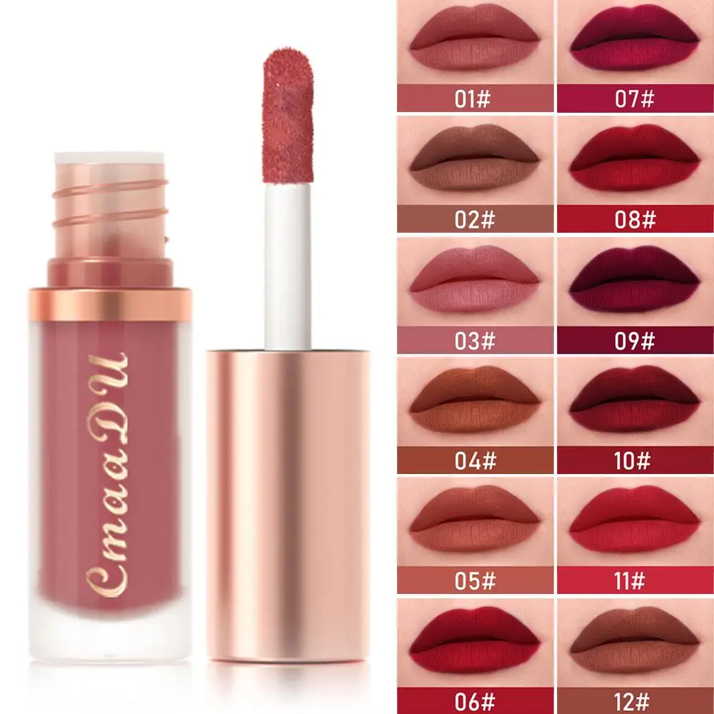 

12 Colors Velvet Matte Lip Mud Air Lip Glaze Lipstick Lip Gloss Long Lasting Lip Balm Lip Glaze Women Lip Makeup Cosmetics