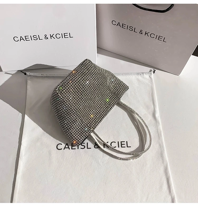 Crystal Shiny Diamond Rhinestones Evening Clutch Bag Dinner Party Wedding Purse Women Handbag Luxury Designer Messenger Bag