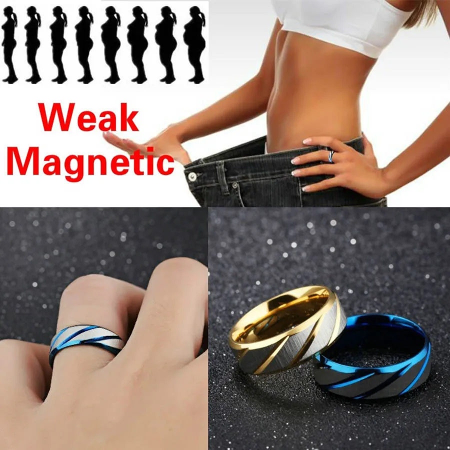 

Titanium steel ring Gift Weight Loss Magnetic Ring Fashion Stainless Steel Gold Color Magnet Health Care Slimming Rings