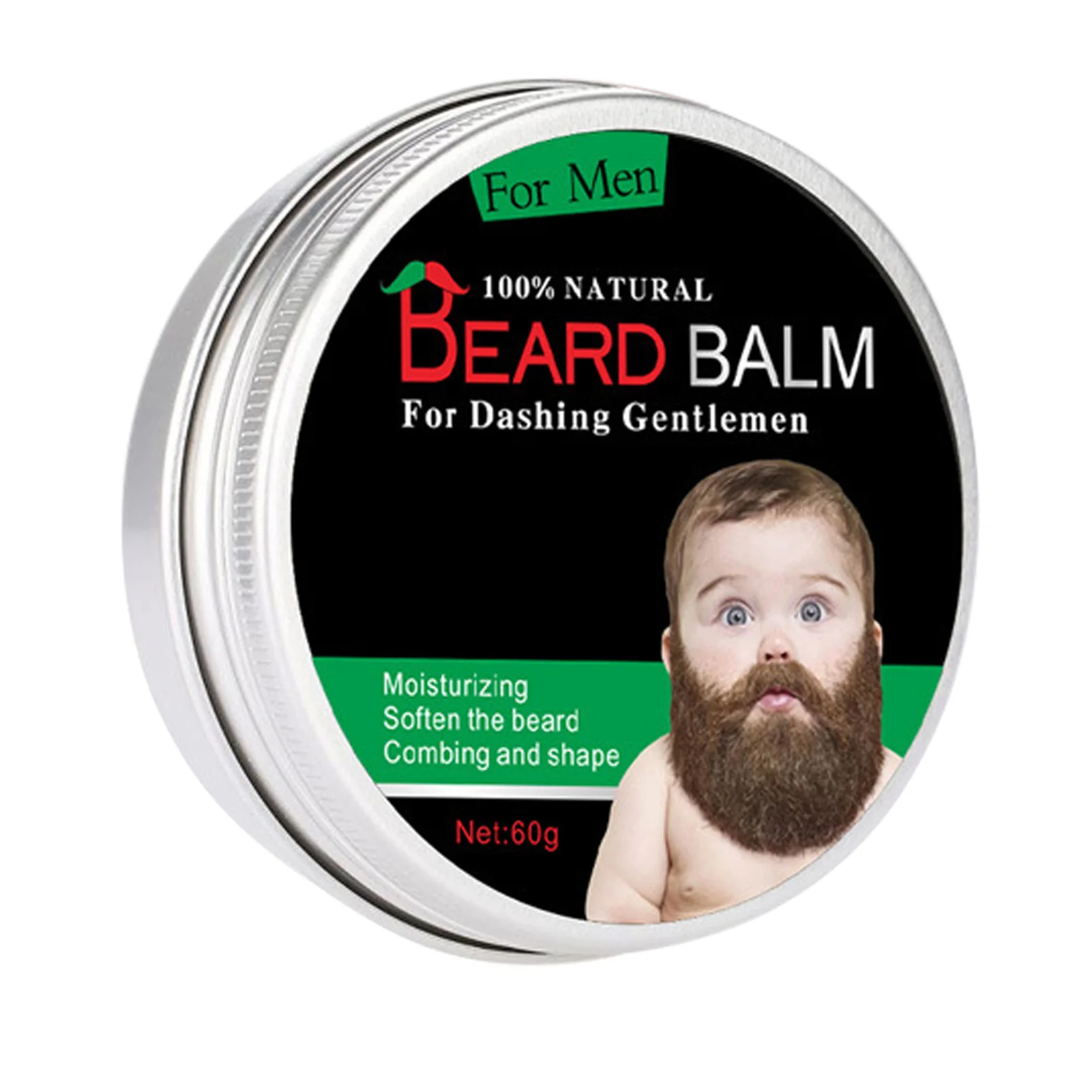 

60g Men Organic Beard Hair Growth Balm Moustache Repair Styling Moisturizing Smoothing Nutrition Beard Conditioner