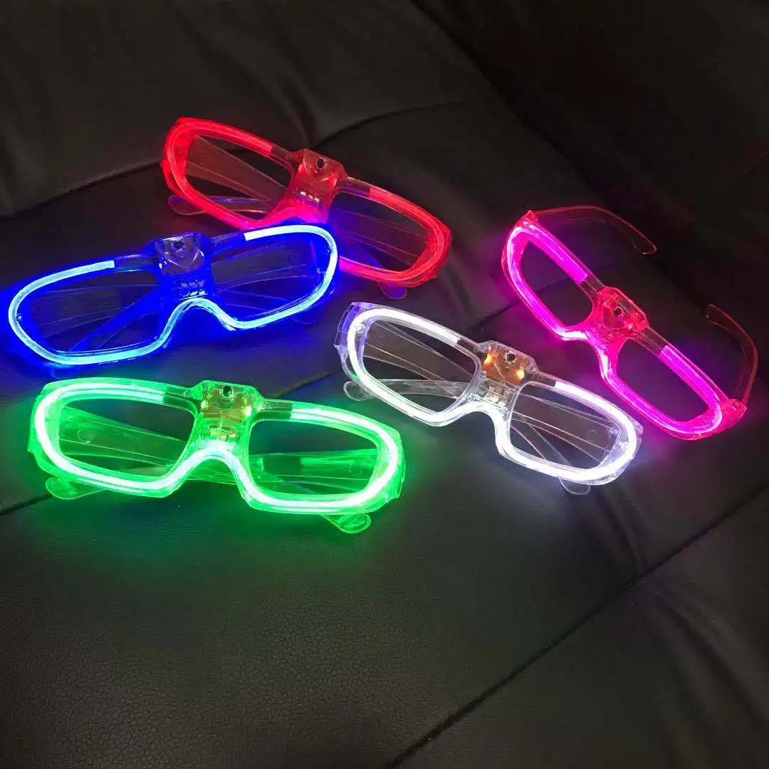 

12pcs Adult Kids Led Glasses Glow Birthday Party Supplies Light Up Eyeglasses Flashing Luminous Neon Sunglasses Carnival