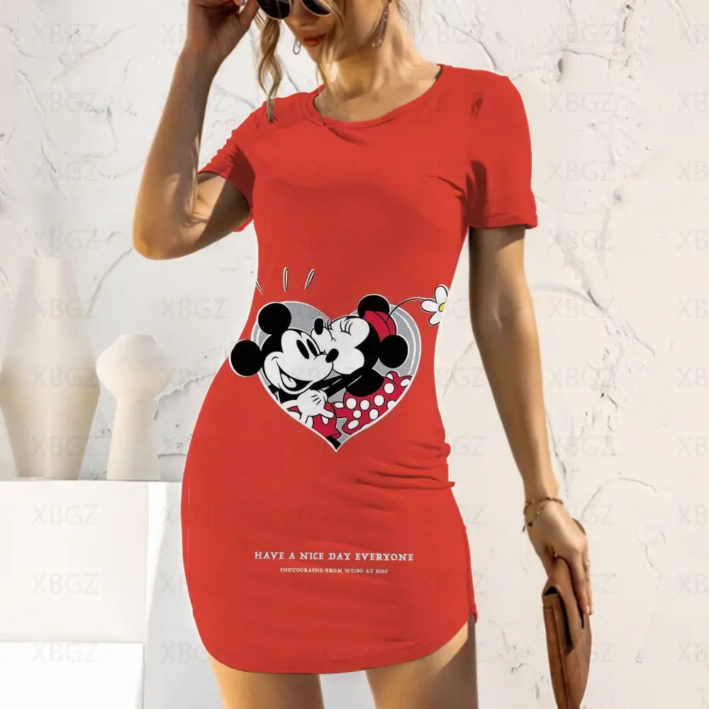

Mickey Dresses for Women 2022 Minnie Mouse Print Dress Woman Party Disney Women's Spring Slim Fit Summer Fashion Tight Sexy Top