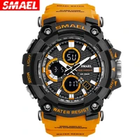 smael 1802 mens back light dual display movement japan shockproof sports water resistant multifunctional stopwatch gift alarm