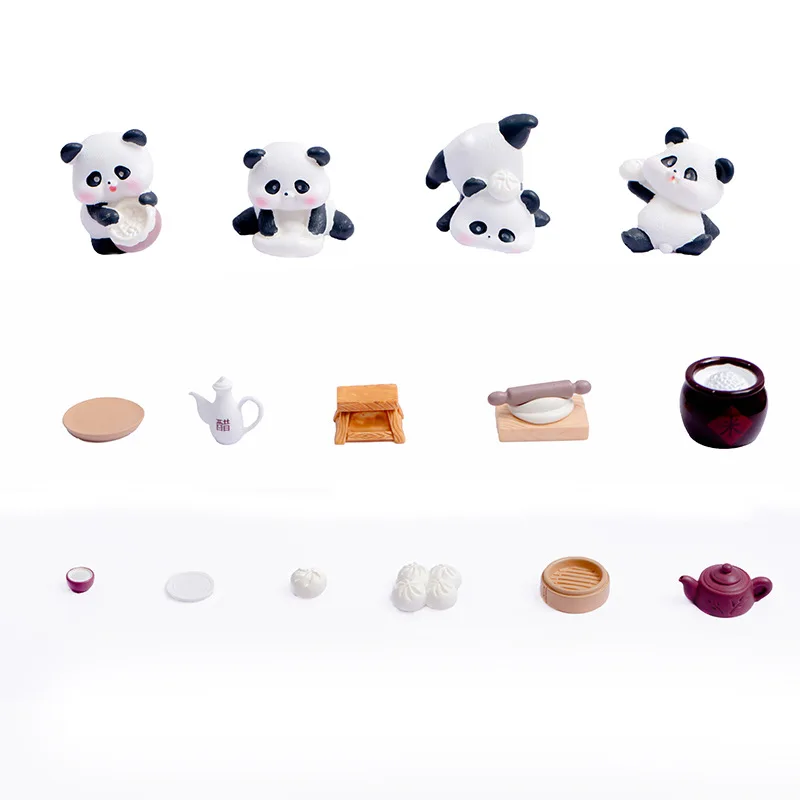 

Фигурки, миниатюры, мультяшная Милая панда, кухня «сделай сам», микро-Ландшафтные украшения для дома, декор для комнаты, настольное украшение