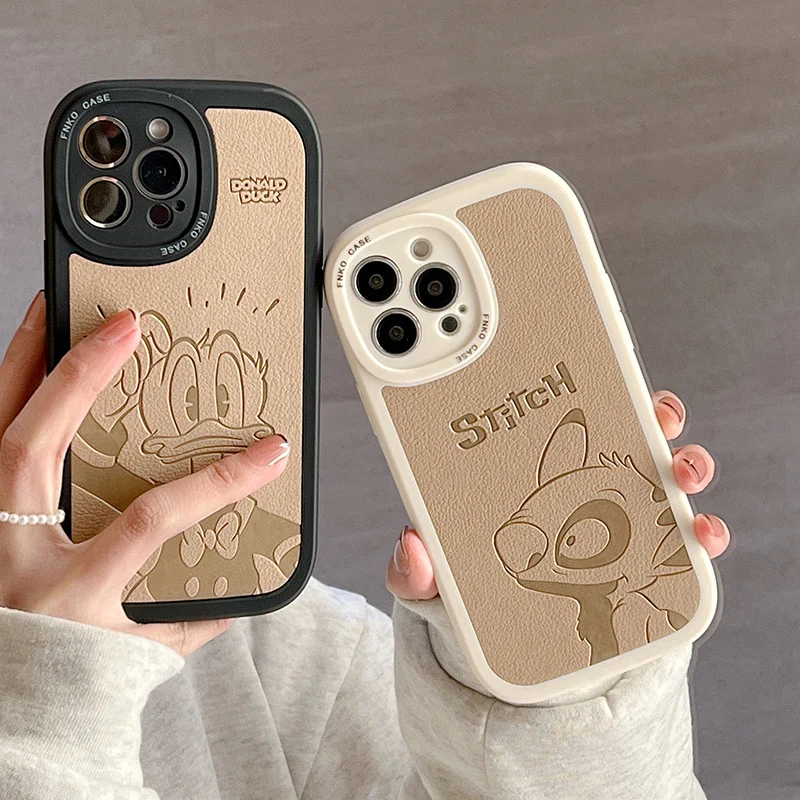 

Disney Donald Duck Stitch Phone Case for iPhone 11 12 13 mini pro XS MAX 8 7 Plus X XR Cover