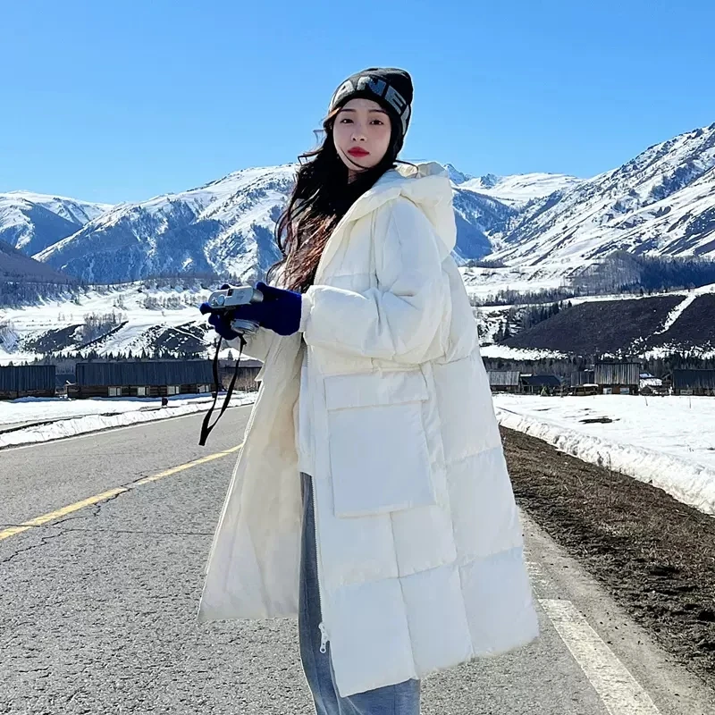 

2023 Winter thickened Cotton Padded Jacket Women's Clothing Long Parkas Korean Loose hooded Winter Down Cotton Coats 2022 FP687