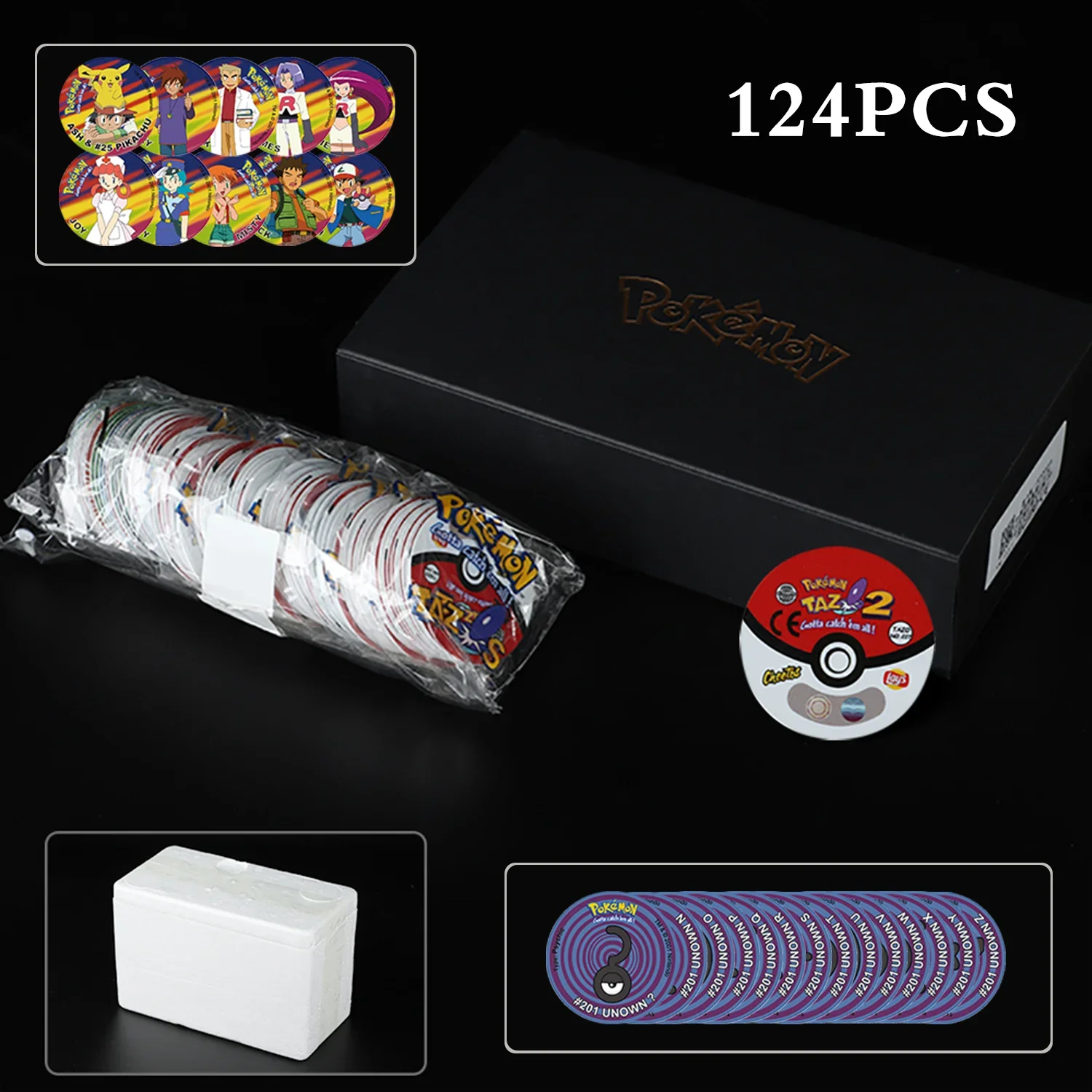 

175/124/141 шт. Tazos Pokemon 28 шт. Pokemon Unown Pogs альбом тренажер Коллекция 1/2/3 поколения игра карточные чипитапы подарок