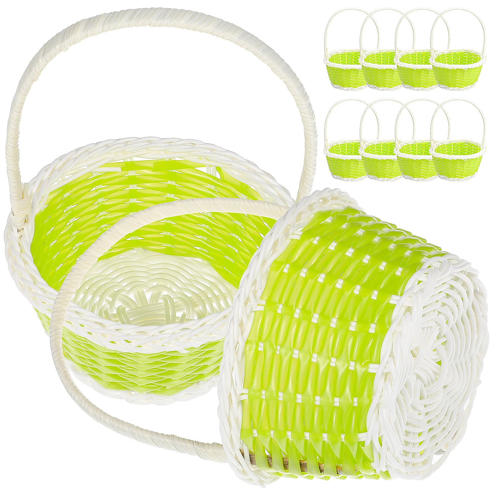 

Basket Woven Wedding Storage Flower Bouquet Baskets Handlegift Picnic Eggs Container Snacks Candy Petal Girl Decorative Mini