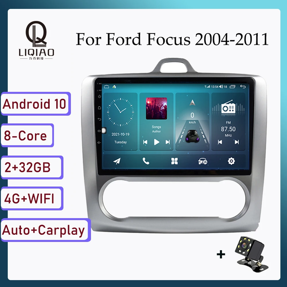 

Автомагнитола 2 din Carplay для Ford Focus 2 3 Mk2 Mk3 2004-2011 Android автомобильный мультимедийный DVD-плеер головное устройство GPS