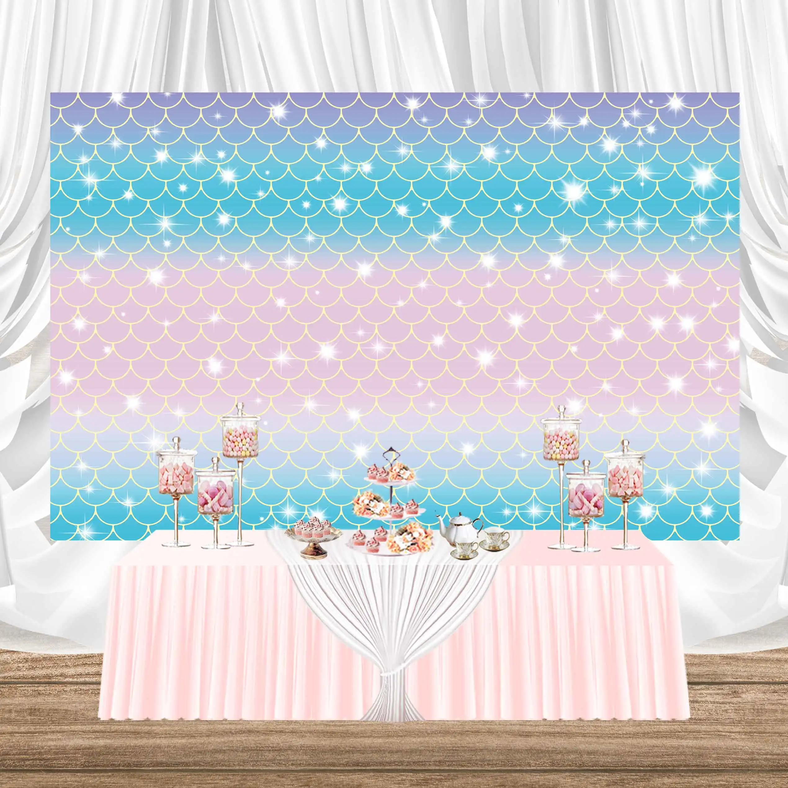 Фотофон SeekPro для детского дня рождения весы Детская фотография принцесса ракушка