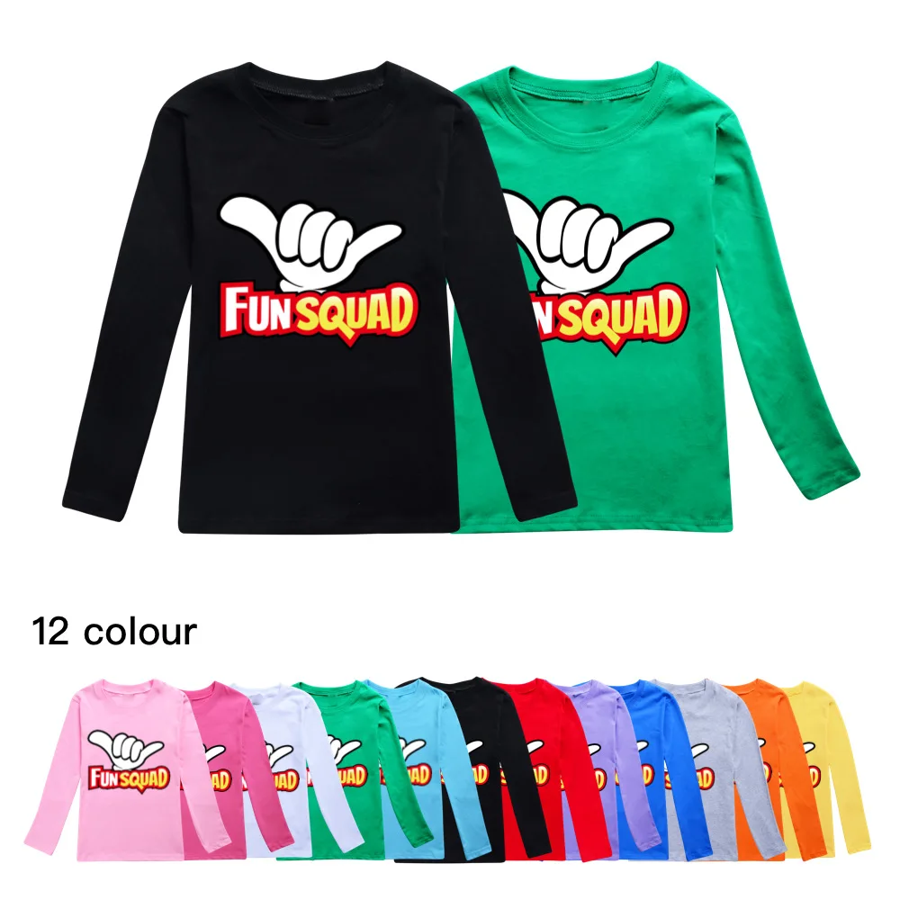 

Spring Fall Fun squad Gaming Printing Long sleeve Tops Kids Casual Pullover Teen Girls Boys Sweatshirt Children Fashion Clothes