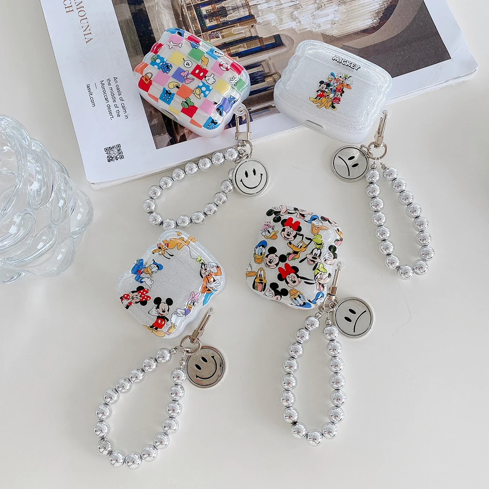 

Cartoon Disney Mickey with Bracelet for Apple AirPods 1 2 3 Case AirPods Pro 2 Case IPhone Earphone Accessories Air Pod Cover