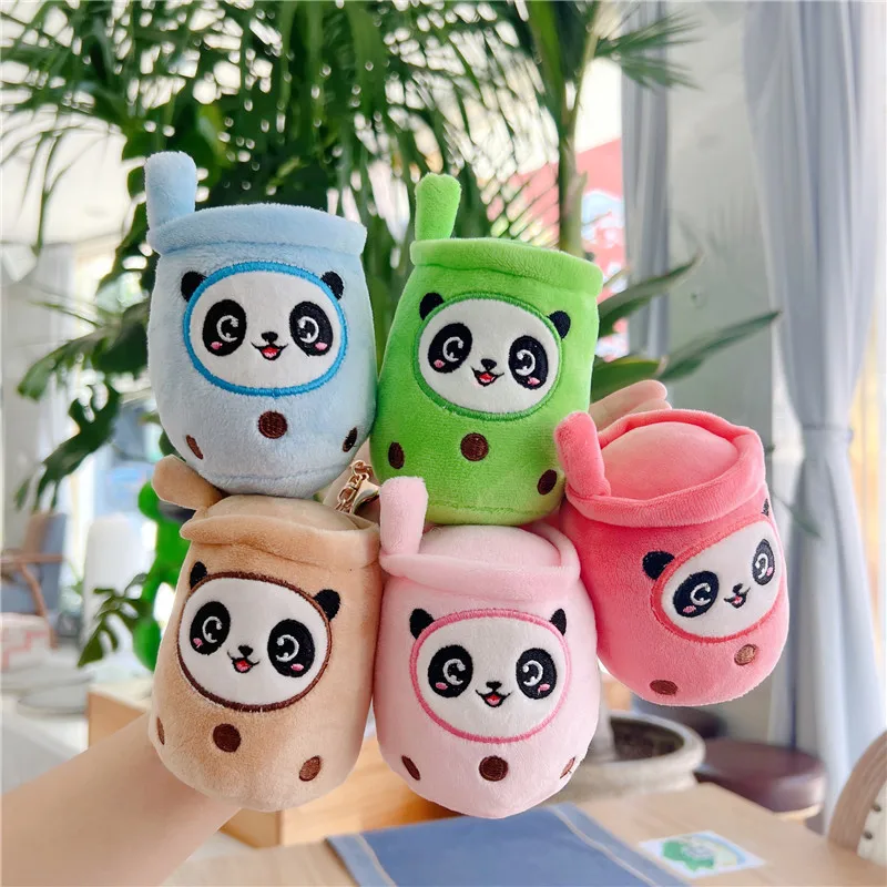 

Cute Mini Panda Milk Tea Cup Plush Pendant Toy Creative Boba Food Cup Doll Cartoon Keychain Bag Pendant Gift for Girls