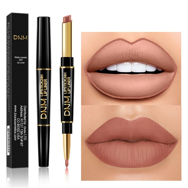 New 2 IN 1 Lip Liner Waterproof Matte Lipstick Pencil Contour Tint Sexy Red Matte Long Lasting Moisturizer Lipliner Cosmetics 4