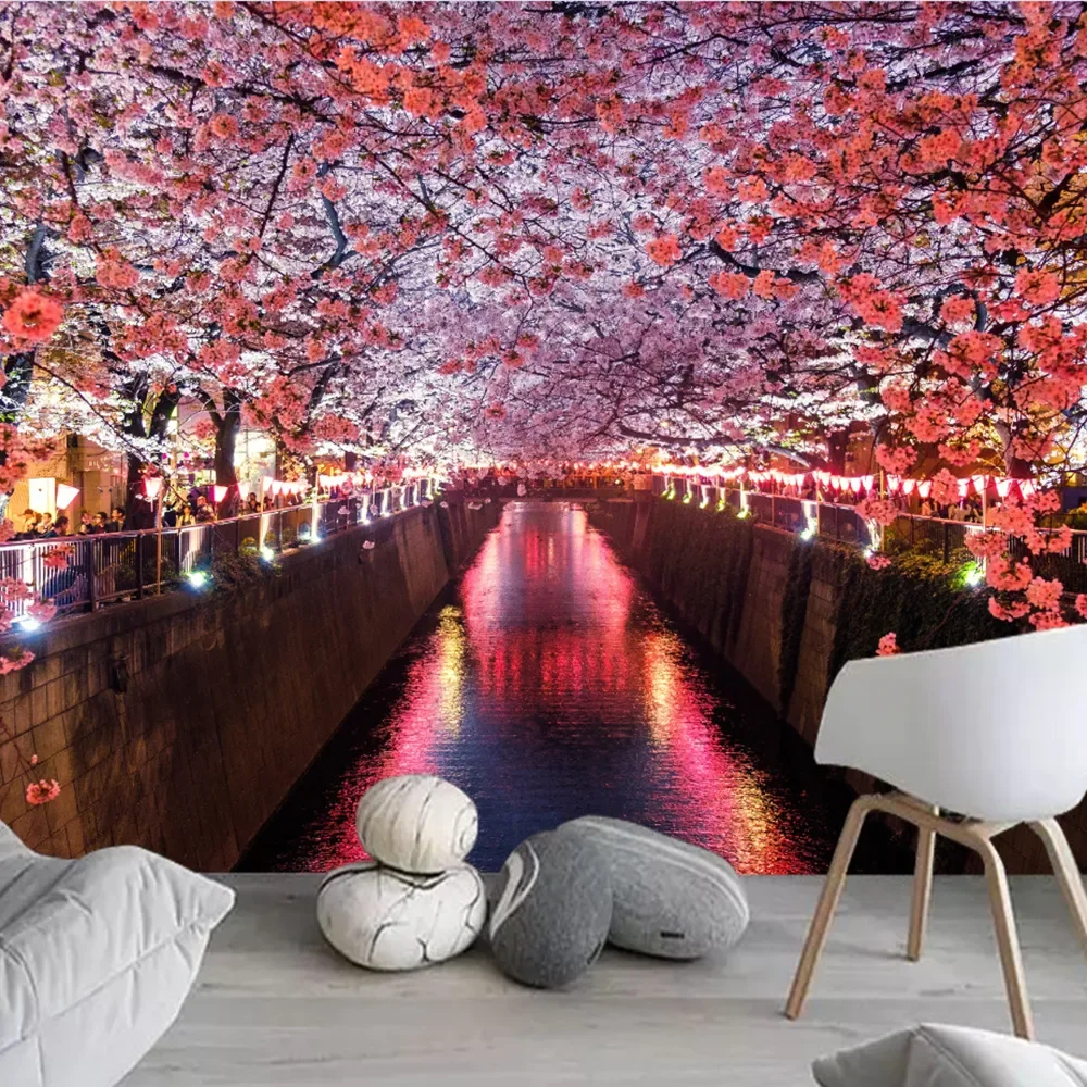 

Japanese Cherry Blossom Tapestry Bohemian Panorama Wallpaper Tapestries Wall Decorations Living Room Wall Cloth Tapestries