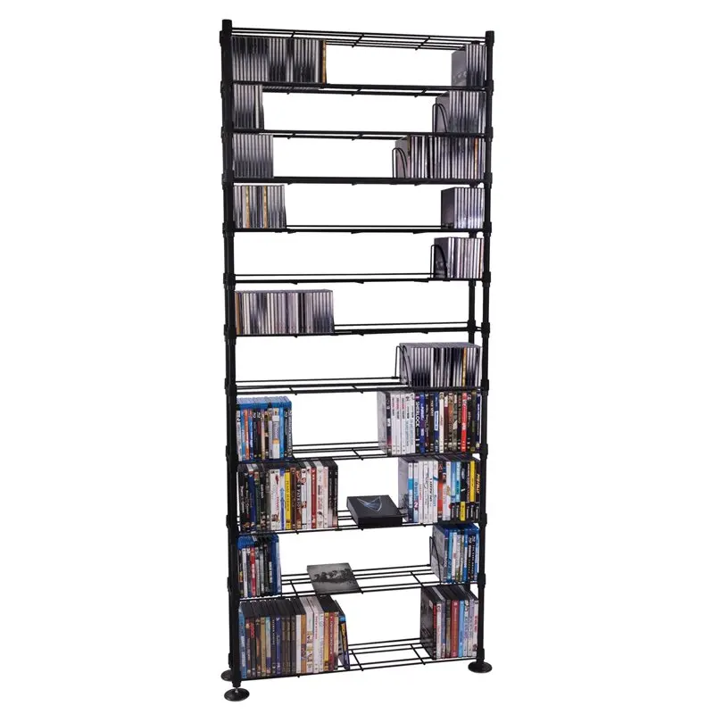 

Adjustable 12-Shelf Black Freestanding Shelves, 33.25"W x 8.13"D x 76.75"H - Perfect for Home & Office Use.