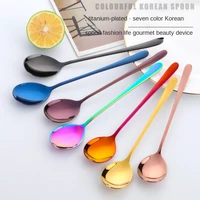 creative stainless steel korean spoon coffee spoon hotel kitchen main meal spoon portable tableware spoon household spoon
