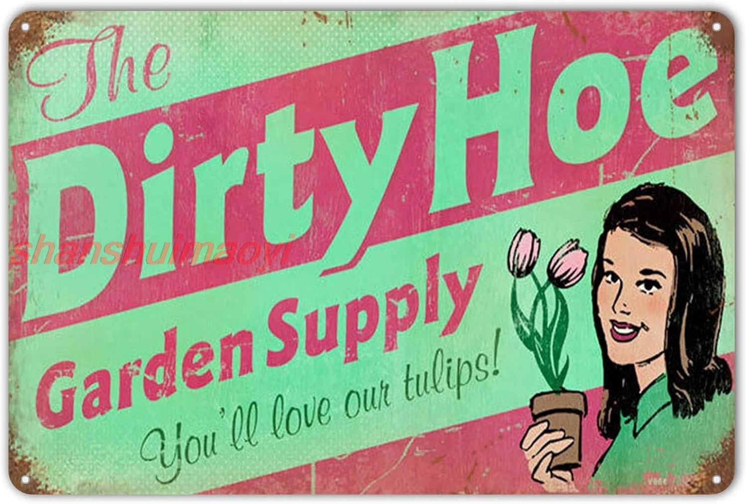 Металлическая вывеска ZYPENG Ретро Dirty Hoe