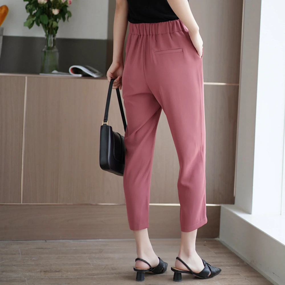 

Ladies Loose Casual Fashion Ninth Pants Harem Pants Summer Lightweight Breathable Ladies Pants Woman Trosuers Lady Clothes