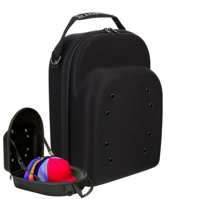 

Hat Case For Travel Waterproof Hard EVA Hat Carrier Case Hats Storage Box Shoulder Strap Carabiner Hat Luggage Case Organizer
