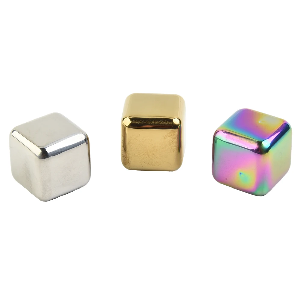 

Bar Accessories 304 Stainless Steel Ice Cubes Reusable Chilling Stones For Whiskey Wine Drink Cold Kitchen, Dining Home Supplies