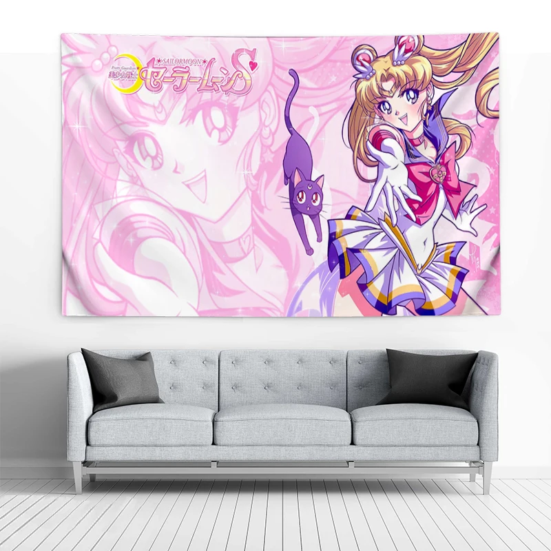 

Sailor Moon Headboards Decorative Wall Tapestry Aesthetic Decoration Home Decor Kawaii Room Decor Tapestries Bedroom Hanging the